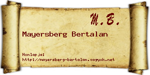 Mayersberg Bertalan névjegykártya